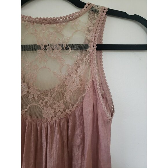 Mine Womens Top Cami Tank Lace Gauzy Whimsygoth Romantic Y2k Vintage  S - Picture 9 of 13
